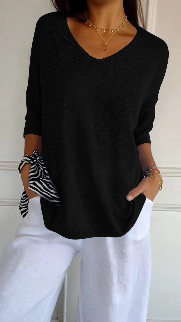 Aira - V-neck knit top