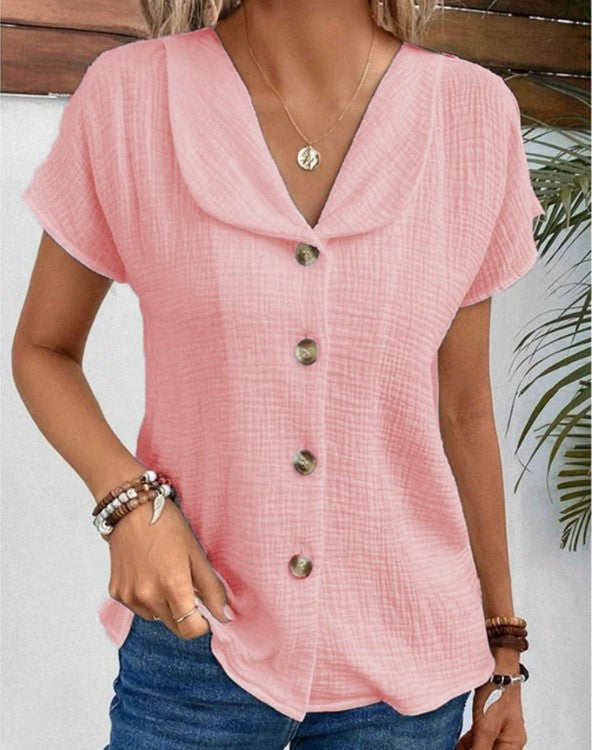 Josie - V-neck collared Blouse