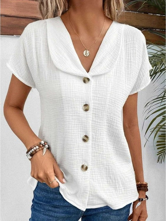 Josie - V-neck collared Blouse