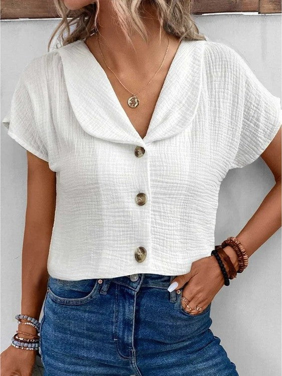 Josie - V-neck collared Blouse