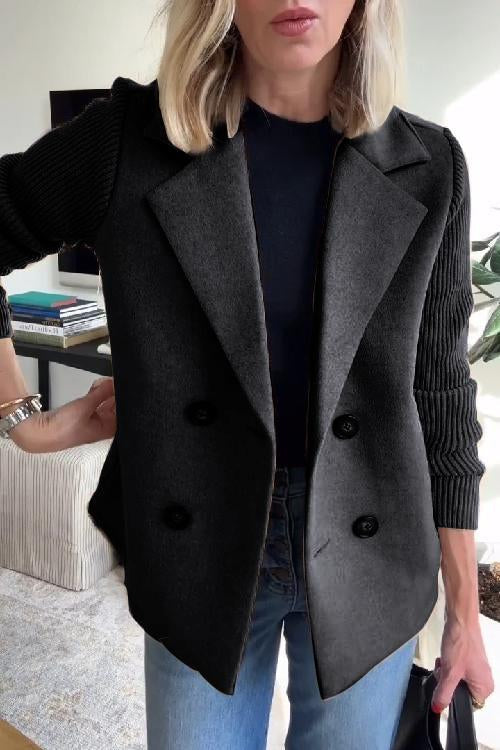 Claire - Elegant Knit-Sleeve Blazer