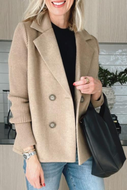 Claire - Elegant Knit-Sleeve Blazer